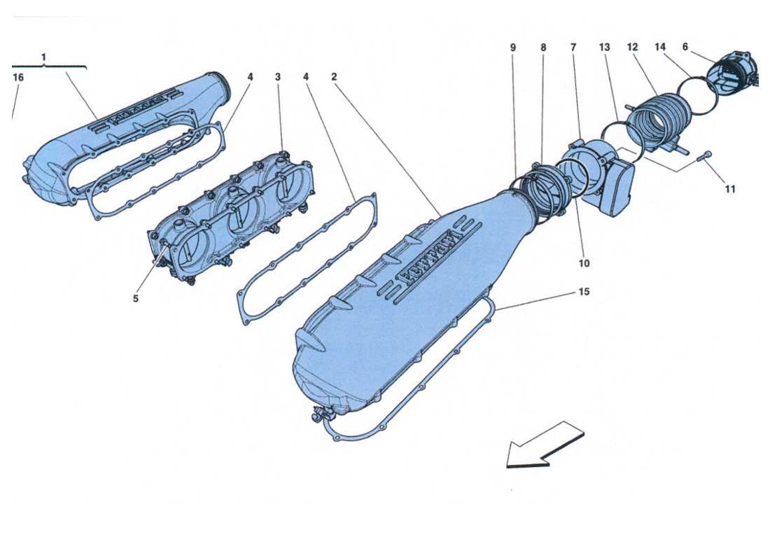 ferrari 458 challenge intake manifold cover parts diagram