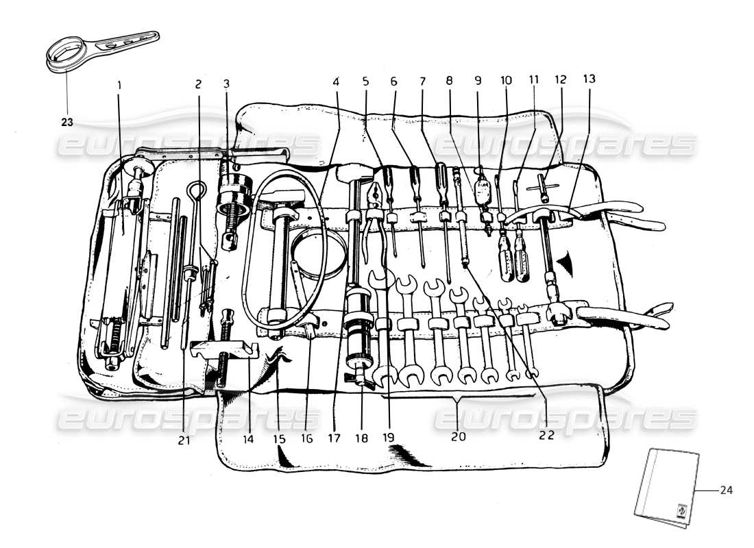ferrari 275 gtb/gts 2 cam tool kit part diagram