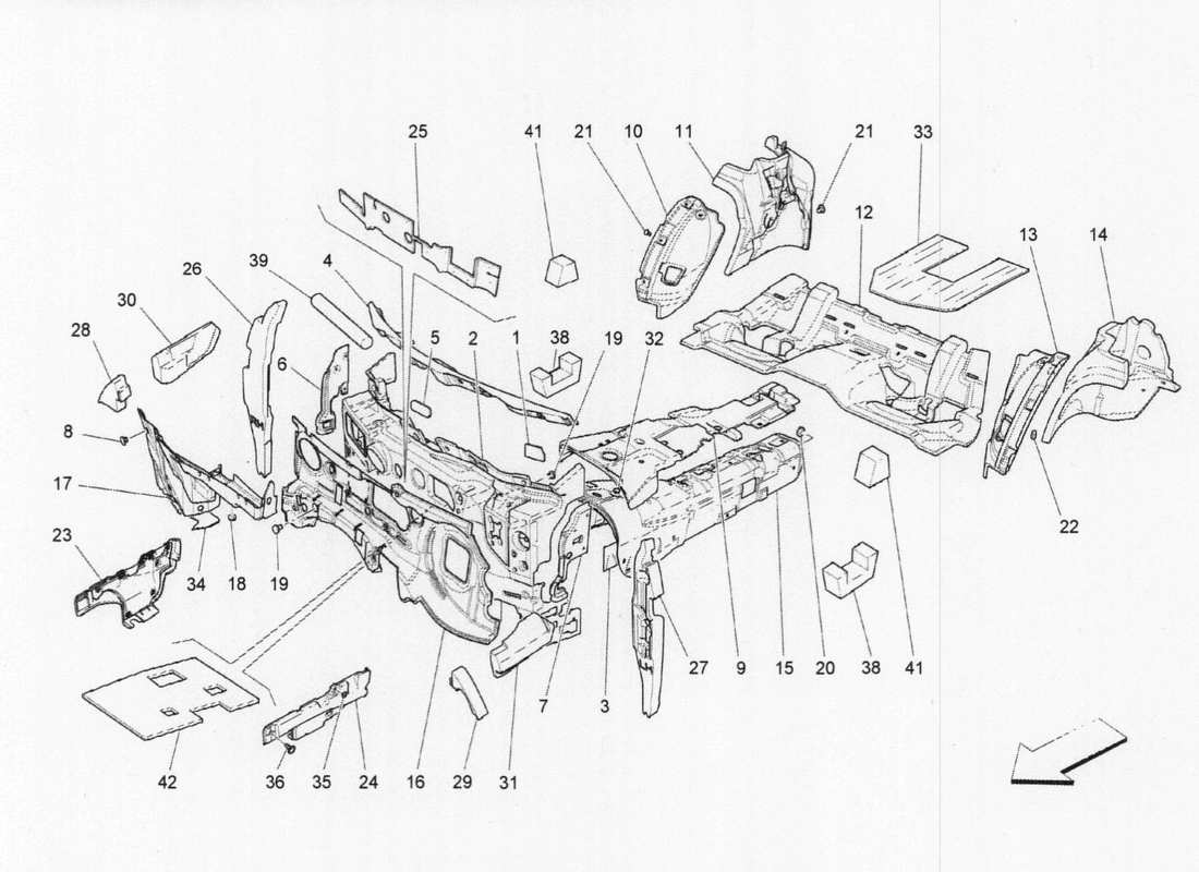 maserati qtp. v6 3.0 tds 275bhp 2017 sound proofing parts diagram