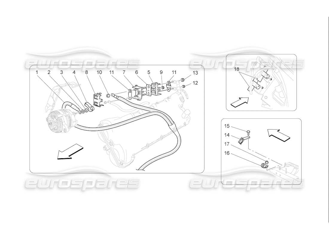 maserati qtp. (2006) 4.2 f1 main wiring parts diagram