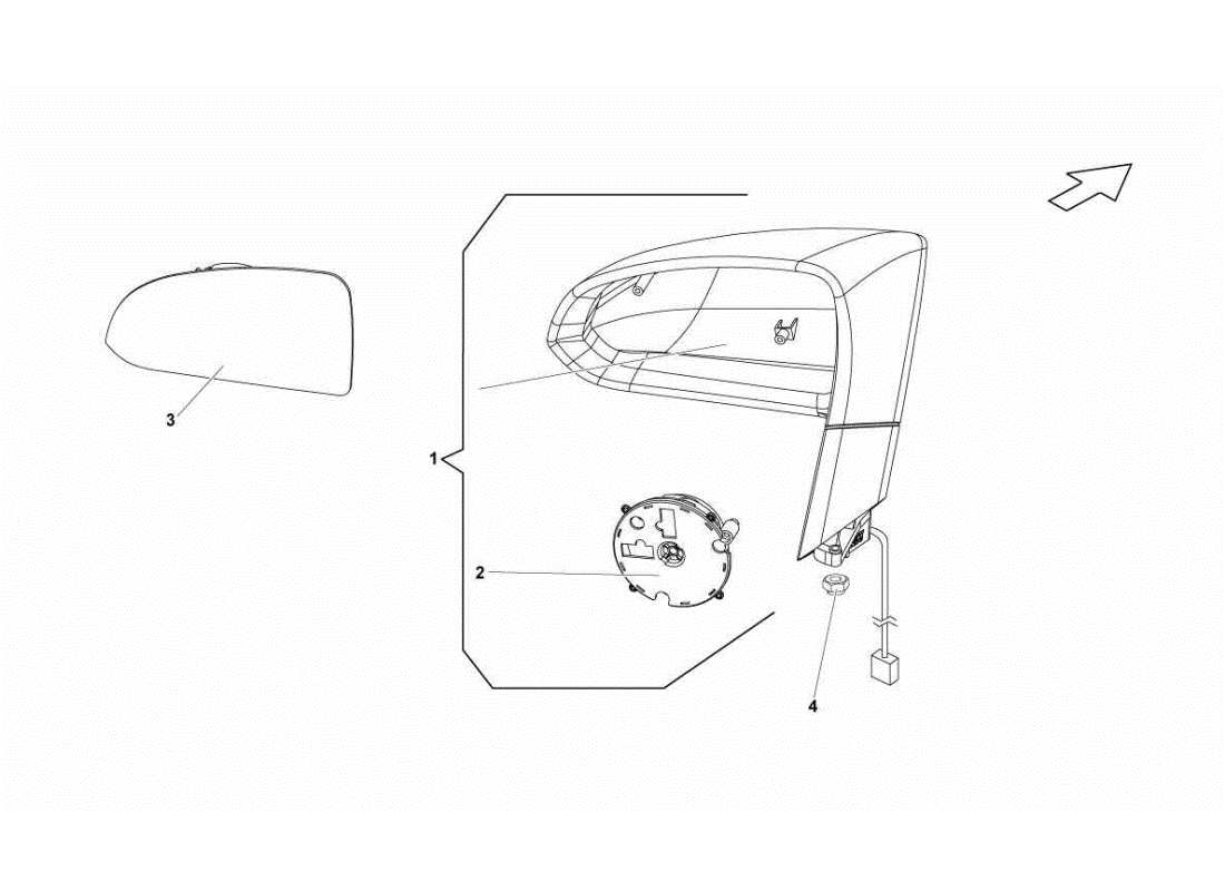 lamborghini gallardo sts ii sc exterior rearview mirror part diagram