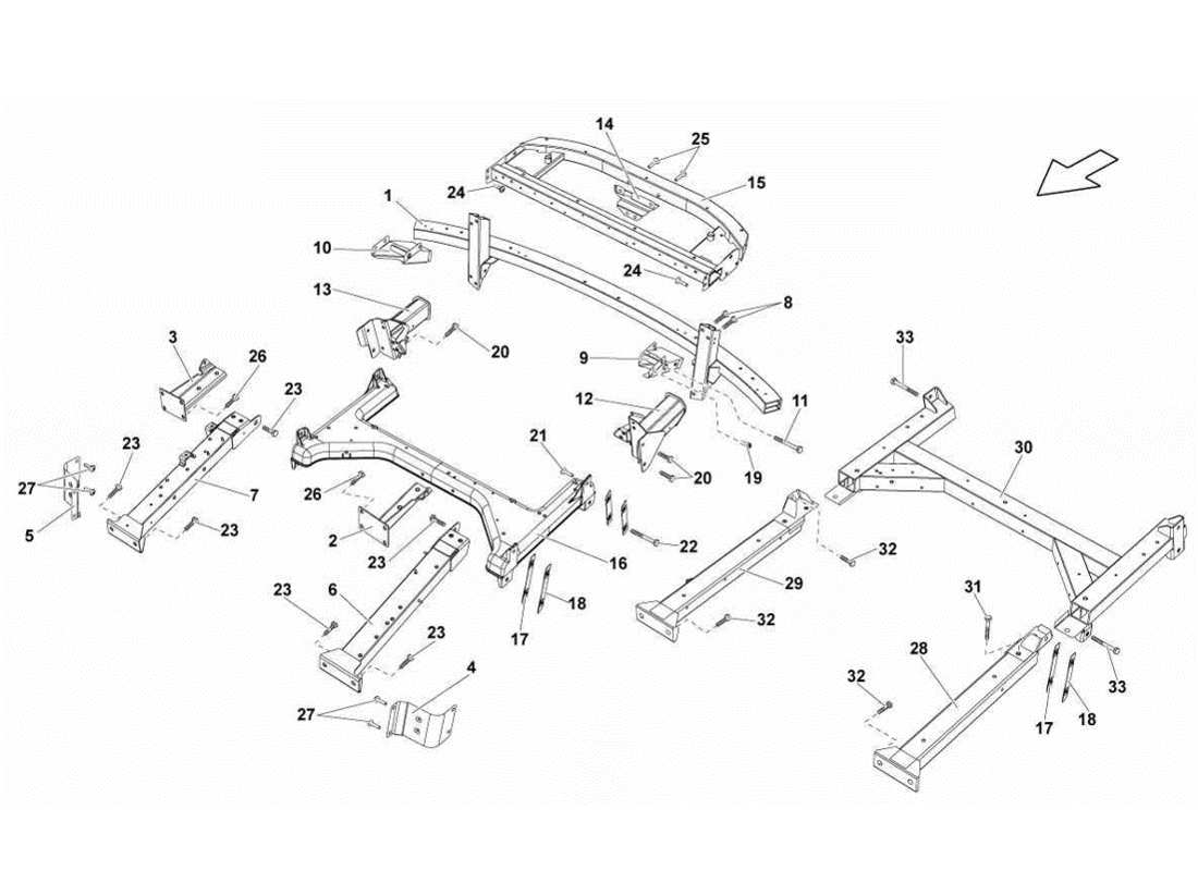 lamborghini gallardo lp570-4s perform rear frame attachments parts diagram