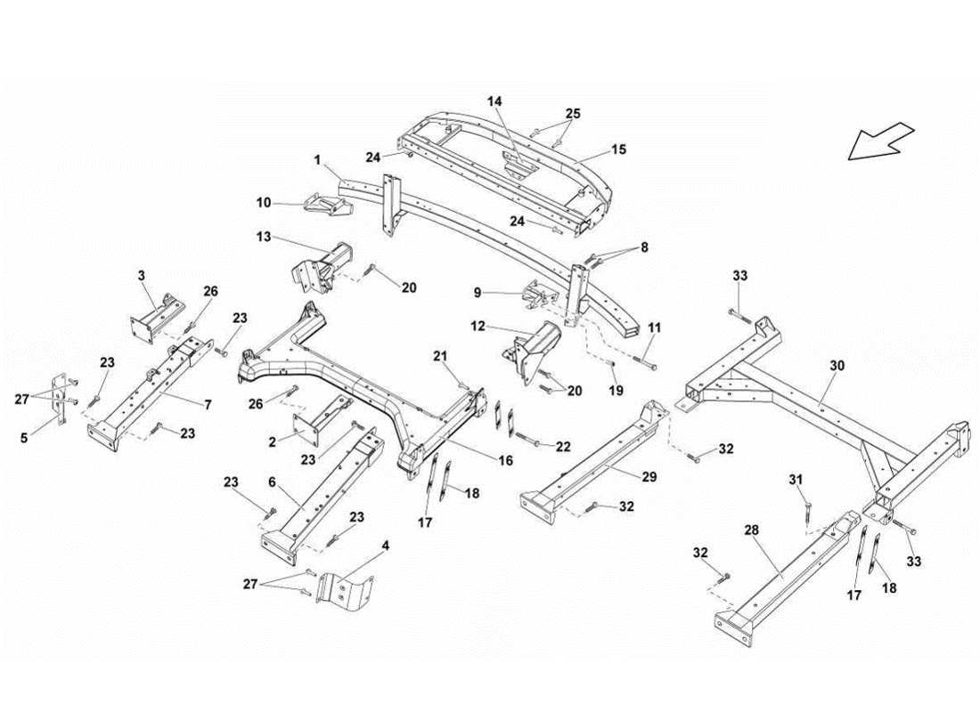 lamborghini gallardo lp570-4s perform rear frame attachments part diagram