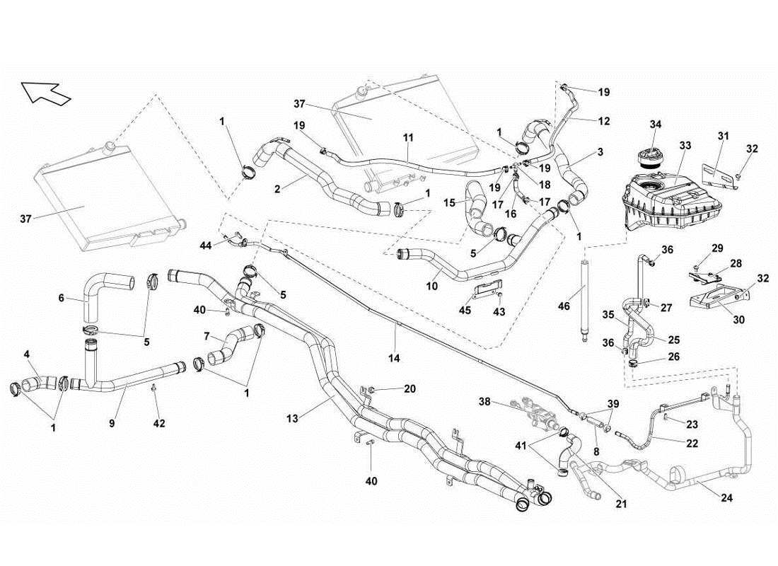 lamborghini gallardo lp560-4s update water cooling system part diagram