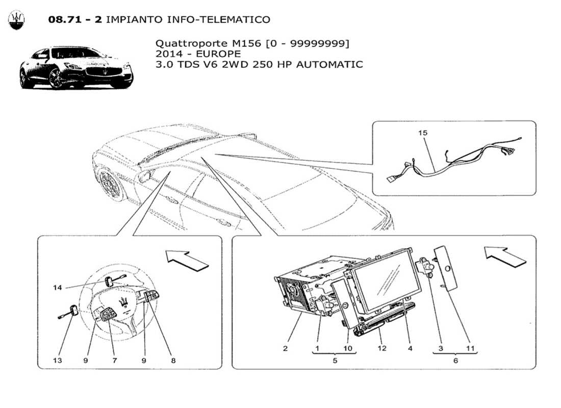 maserati qtp. v6 3.0 tds 250bhp 2014 it system part diagram