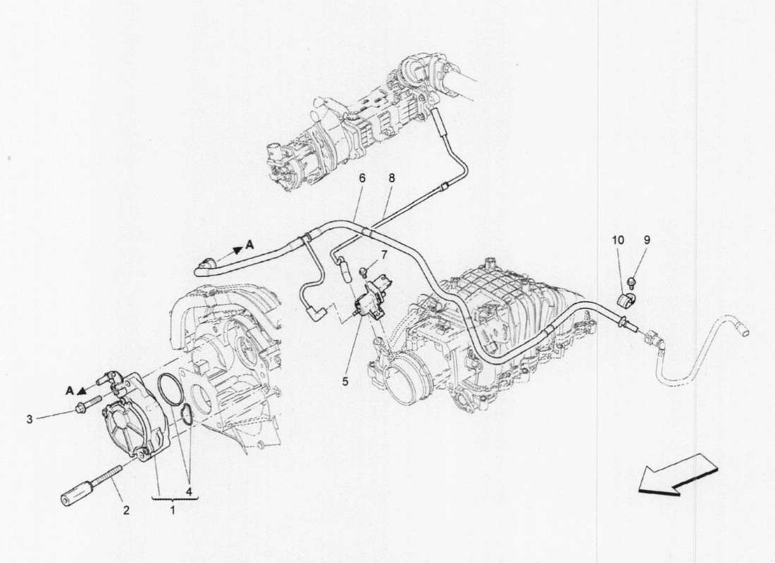 maserati qtp. v6 3.0 tds 275bhp 2017 additional air system parts diagram