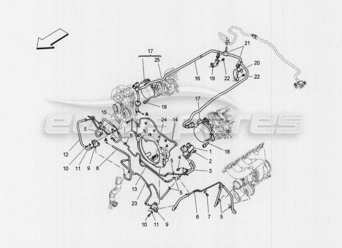 maserati qtp. v8 3.8 530bhp auto 2015 additional air system parts diagram