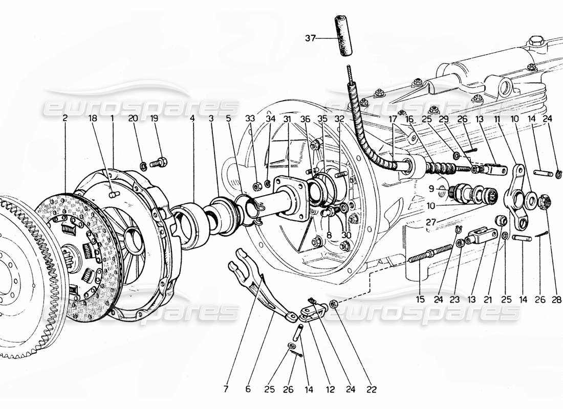 ferrari 365 gtc4 (mechanical) clutch part diagram