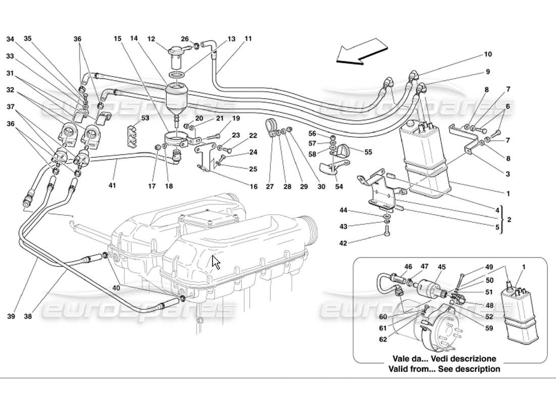 ferrari 360 modena antievaporation device parts diagram