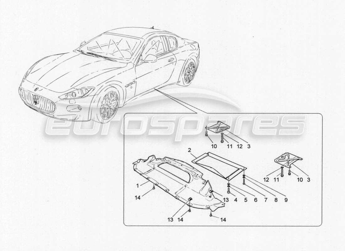 maserati granturismo special edition underbody and underfloor guards parts diagram