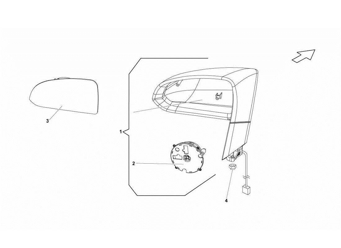 lamborghini gallardo lp570-4s perform exterior rearview mirror parts diagram
