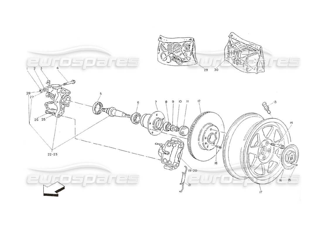 a part diagram from the maserati shamal parts catalogue