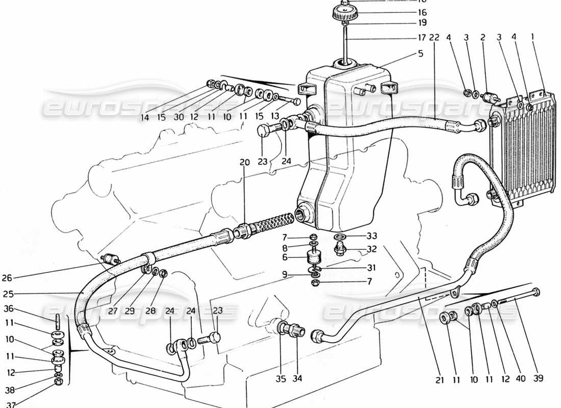 a part diagram from the ferrari 308 gtb (1976) parts catalogue