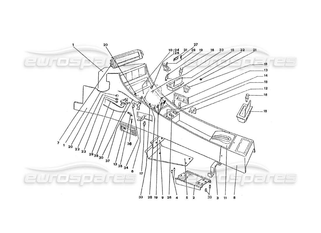 a part diagram from the ferrari 365 gt4 2+2 coachwork parts catalogue