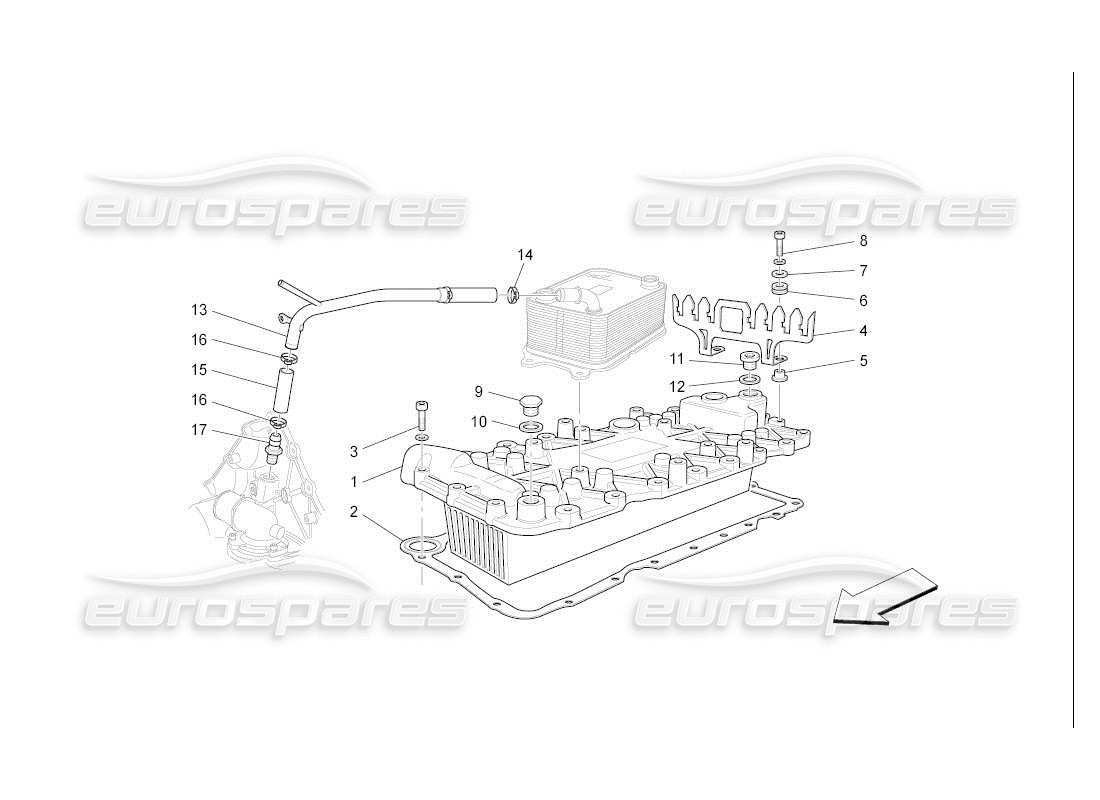 a part diagram from the maserati qtp. (2007) 4.2 auto parts catalogue