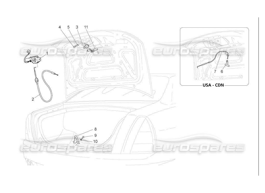 a part diagram from the maserati qtp. (2007) 4.2 auto parts catalogue