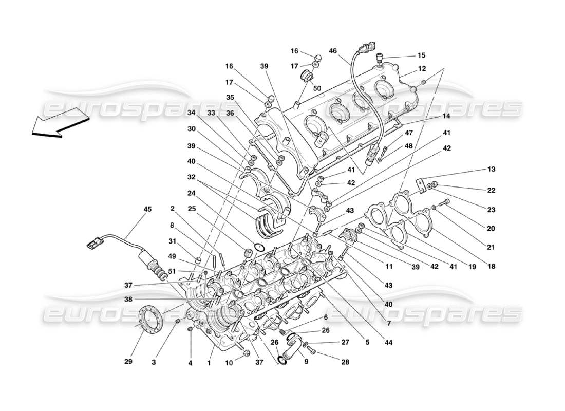 a part diagram from the ferrari 360 challenge stradale parts catalogue