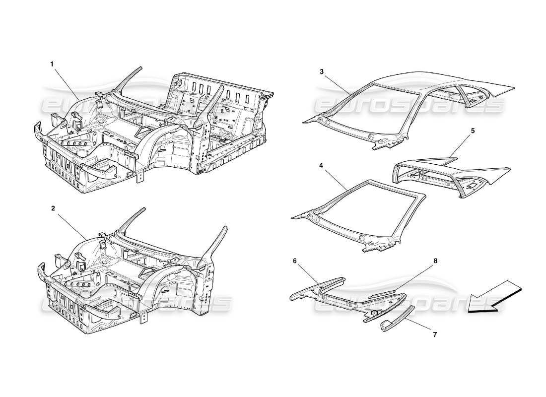 a part diagram from the ferrari 355 (5.2 motronic) parts catalogue