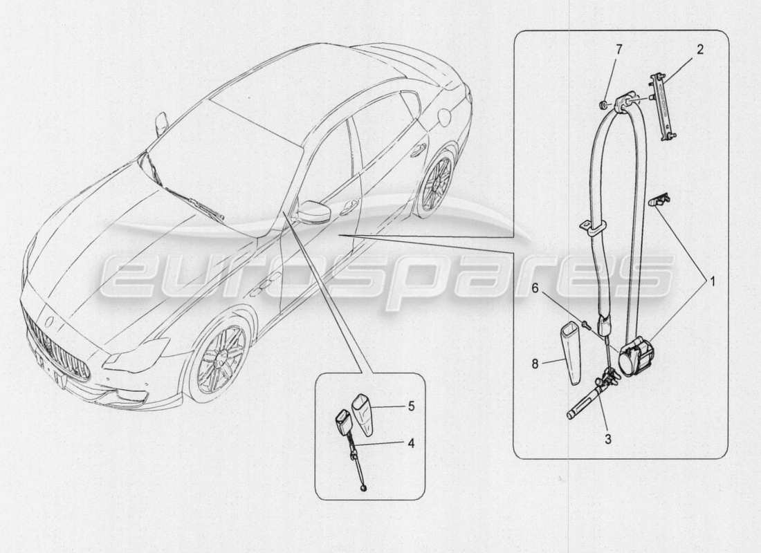 a part diagram from the Maserati QTP. V8 3.8 530bhp Auto 2015 parts catalogue