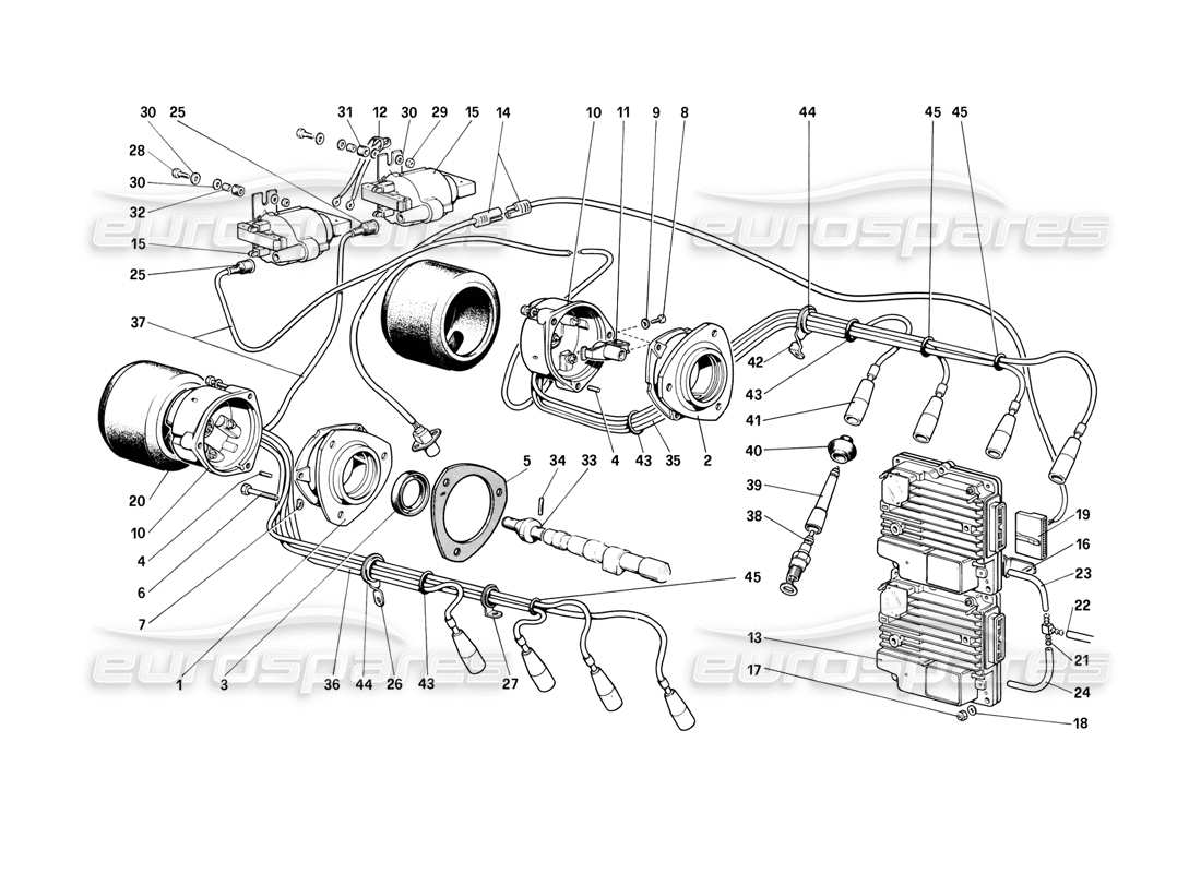a part diagram from the ferrari mondial 8 (1981) parts catalogue