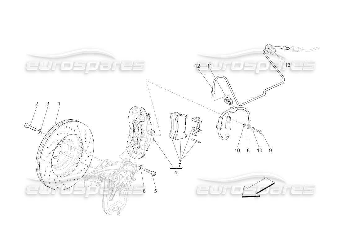 a part diagram from the maserati qtp. (2011) 4.7 auto parts catalogue