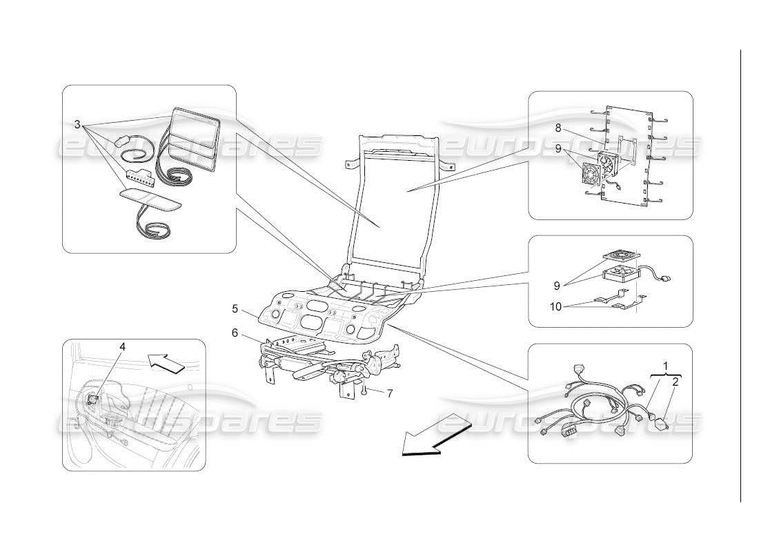 a part diagram from the maserati qtp. (2007) 4.2 auto parts catalogue