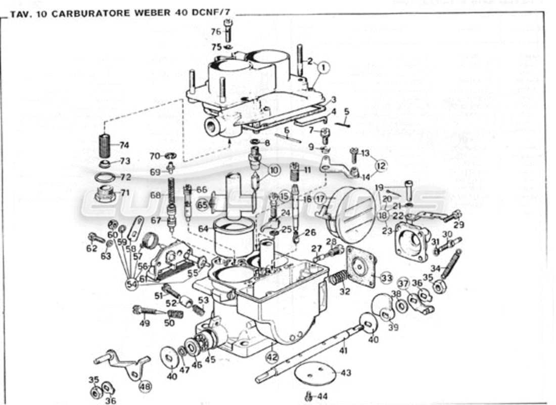 a part diagram from the Ferrari 246 GT Series 1 parts catalogue