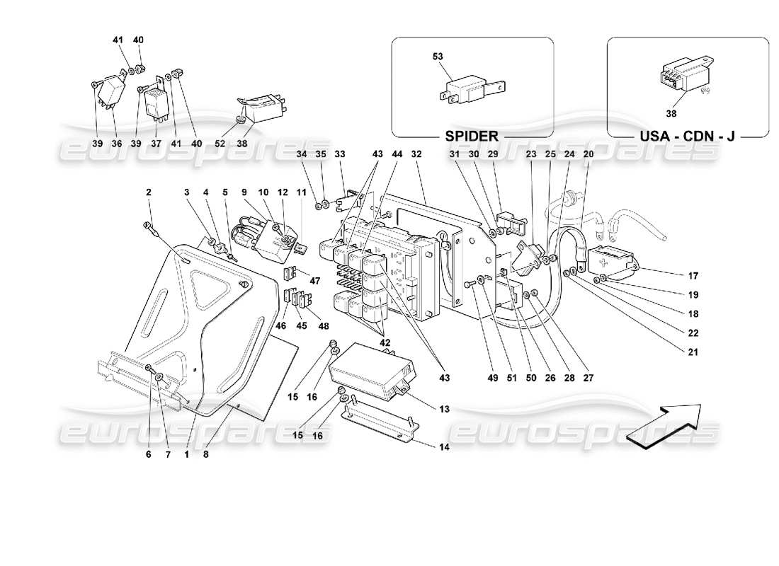 a part diagram from the ferrari 355 (2.7 motronic) parts catalogue
