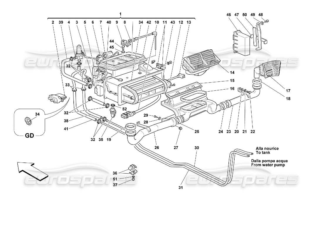 part diagram containing part number 62928200