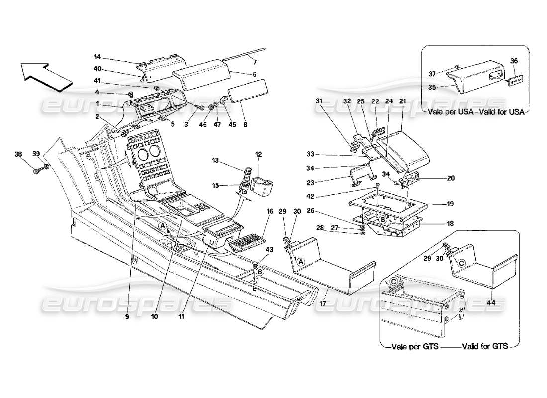 a part diagram from the ferrari 348 (2.7 motronic) parts catalogue