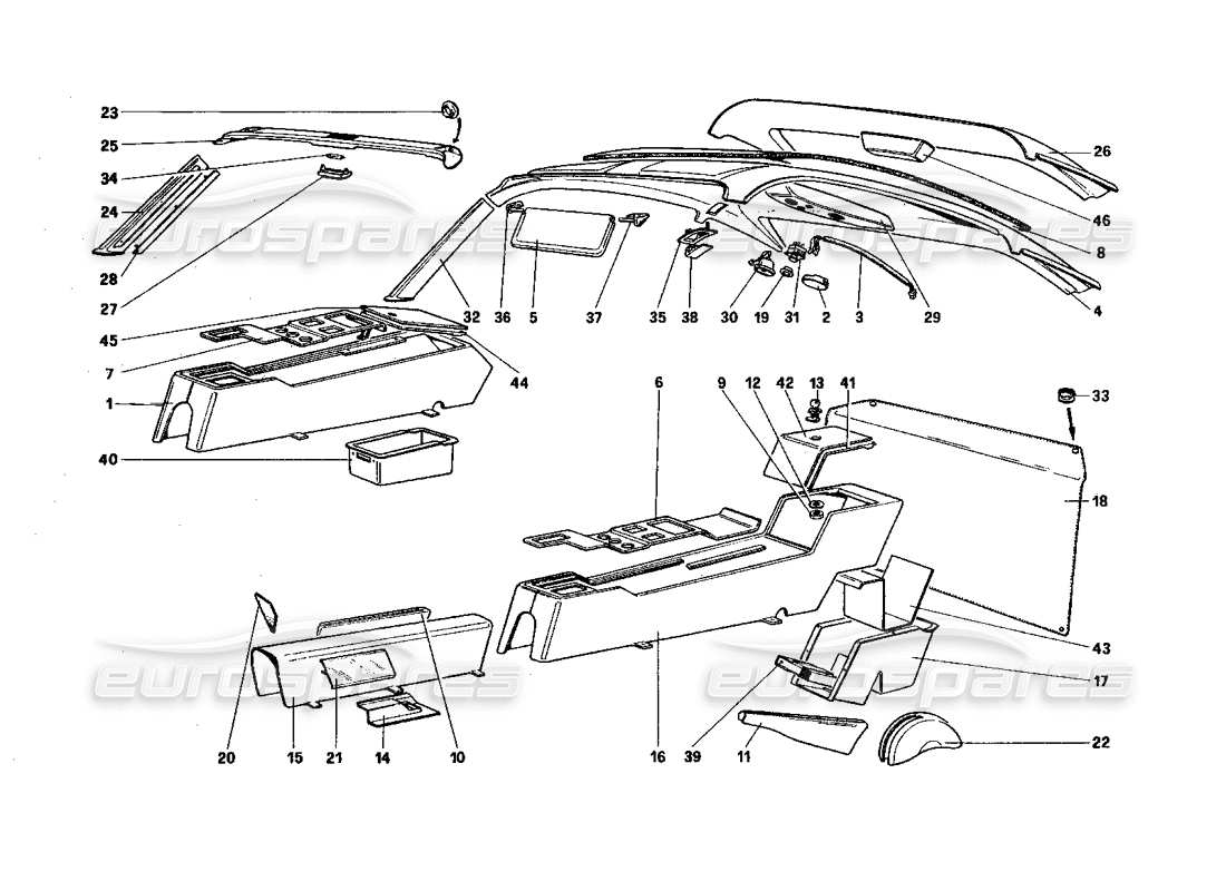 a part diagram from the ferrari 328 (1985) parts catalogue