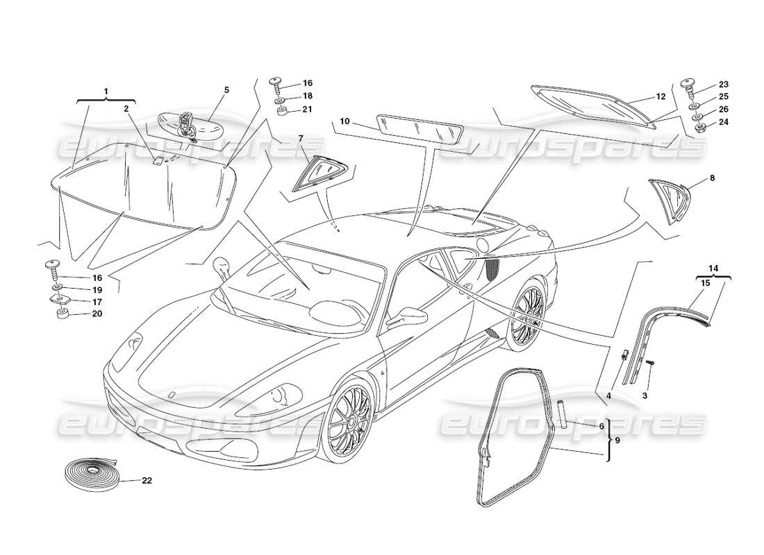 a part diagram from the ferrari 430 challenge (2006) parts catalogue