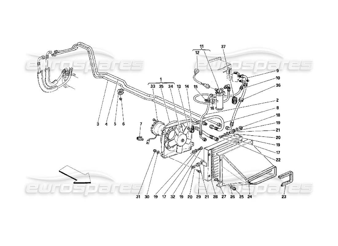 a part diagram from the ferrari 348 (2.7 motronic) parts catalogue