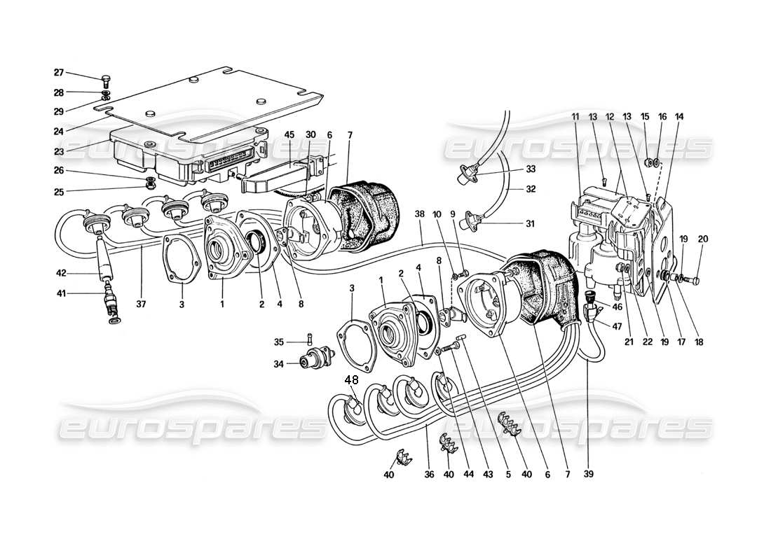 a part diagram from the Ferrari 328 (1985) parts catalogue
