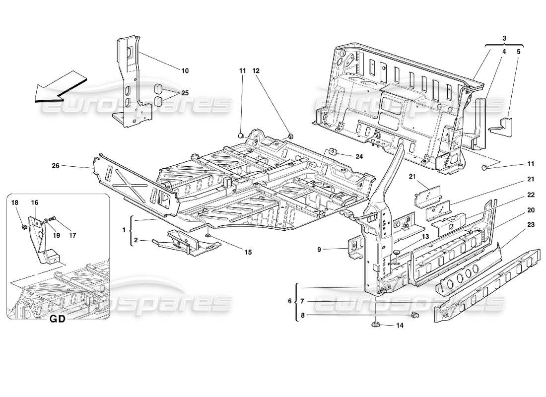 part diagram containing part number 62164100