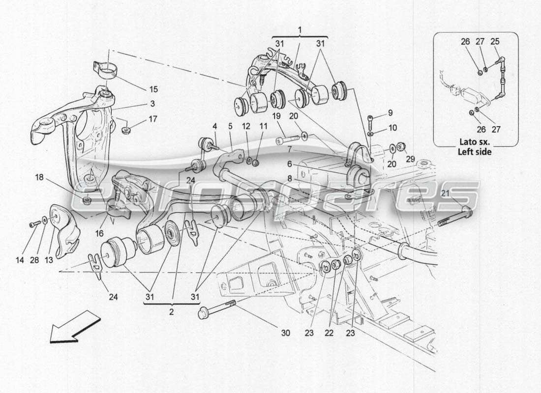a part diagram from the maserati grancabrio mc centenario parts catalogue