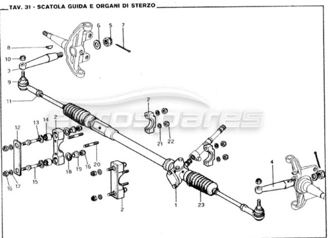 a part diagram from the ferrari 246 gt series 1 parts catalogue