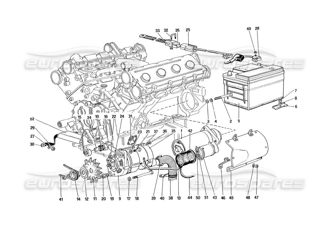 a part diagram from the ferrari 328 (1985) parts catalogue