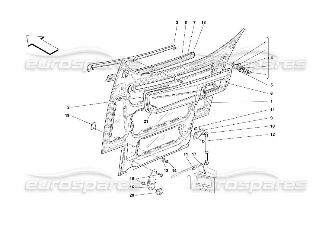 part diagram containing part number 62142500