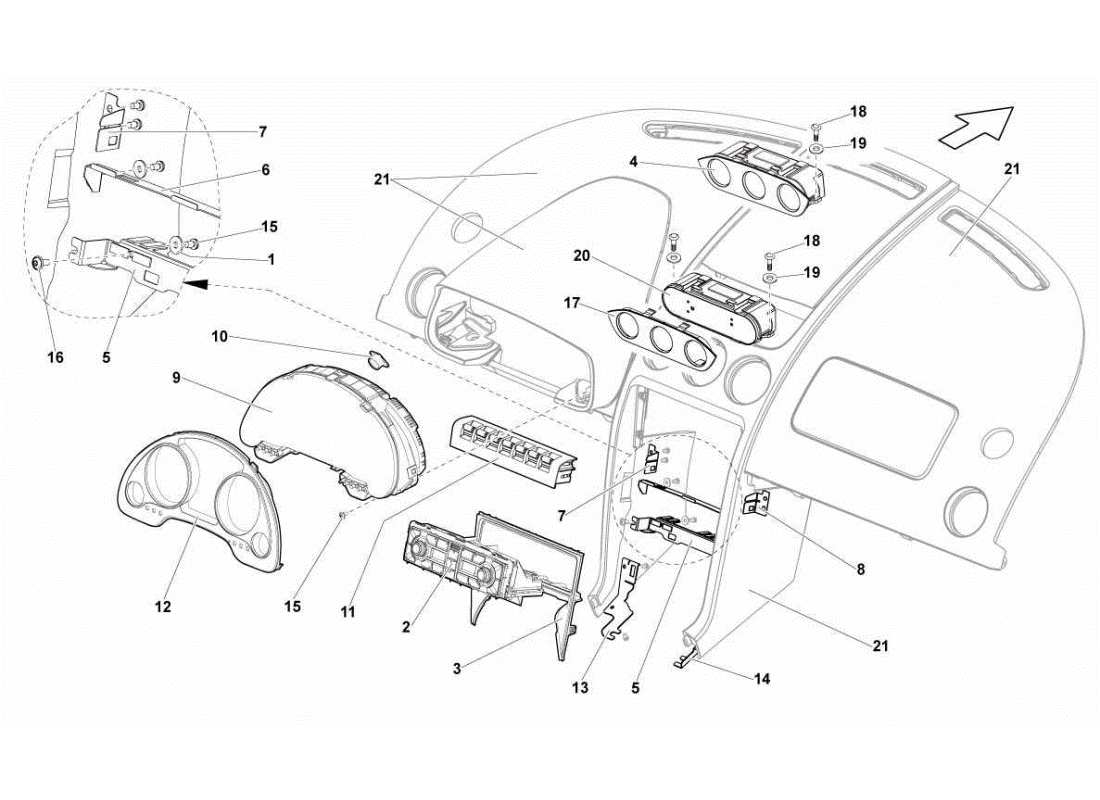 a part diagram from the lamborghini gallardo parts catalogue
