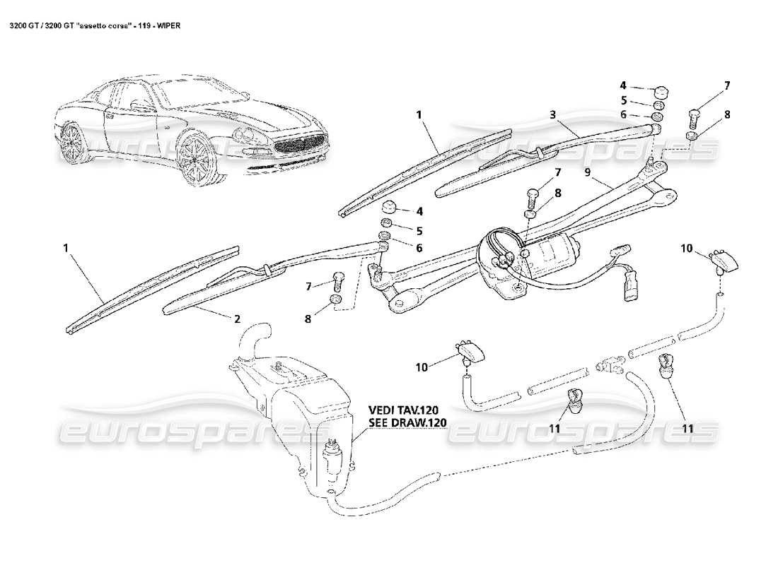 a part diagram from the Maserati 3200 GT/GTA/Assetto Corsa parts catalogue