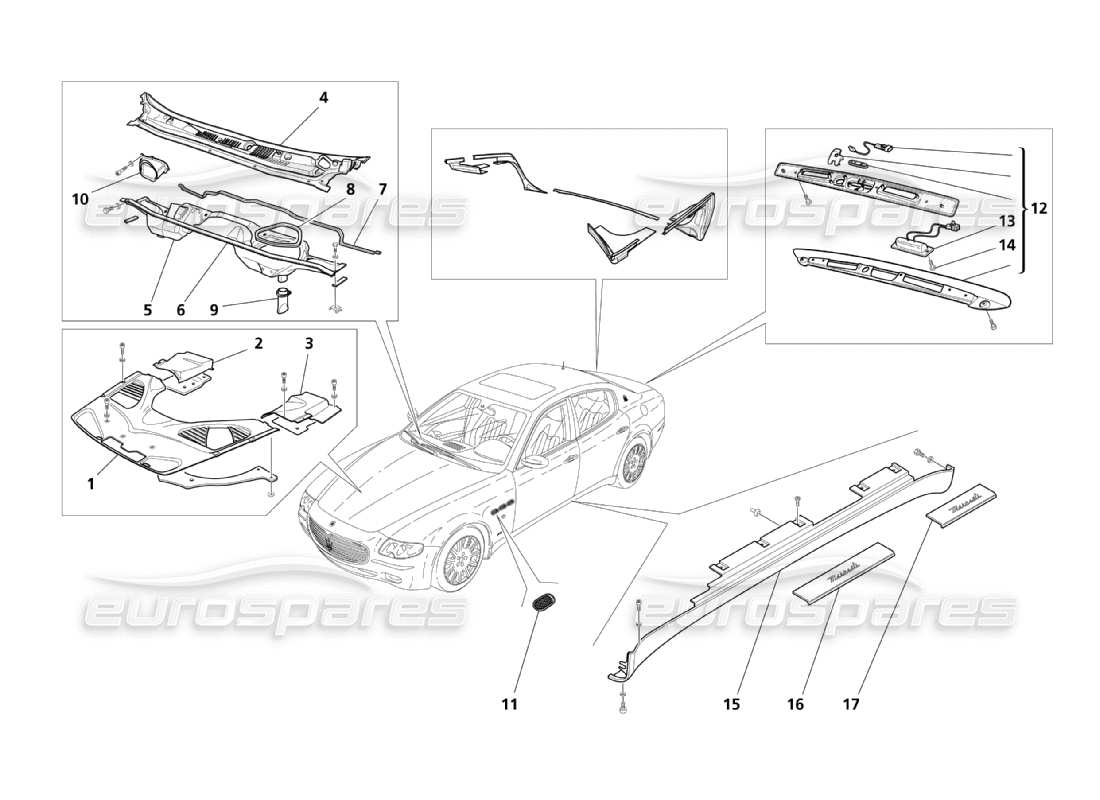a part diagram from the maserati qtp. (2003) 4.2 parts catalogue