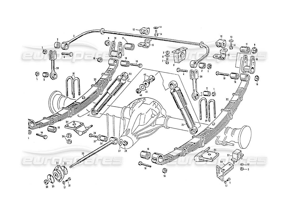 a part diagram from the maserati 3500 gt parts catalogue