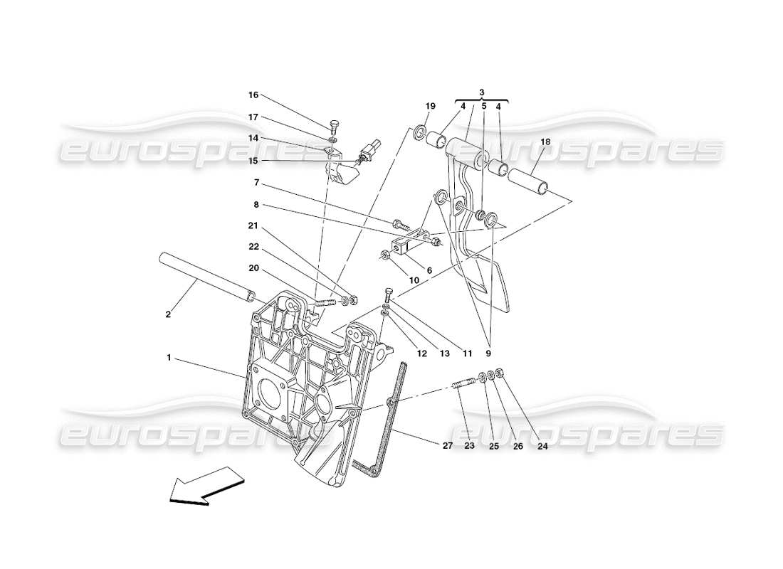 a part diagram from the ferrari 430 challenge (2006) parts catalogue