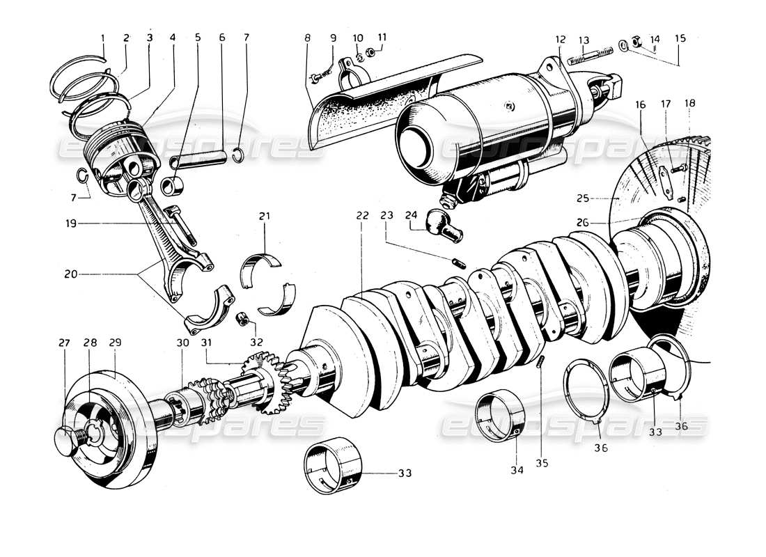 part diagram containing part number ros