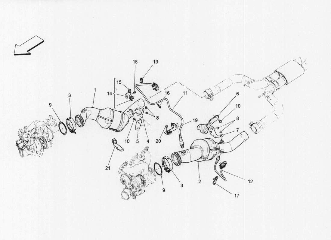 a part diagram from the maserati qtp. v6 3.0 bt 410bhp 2wd 2017 parts catalogue