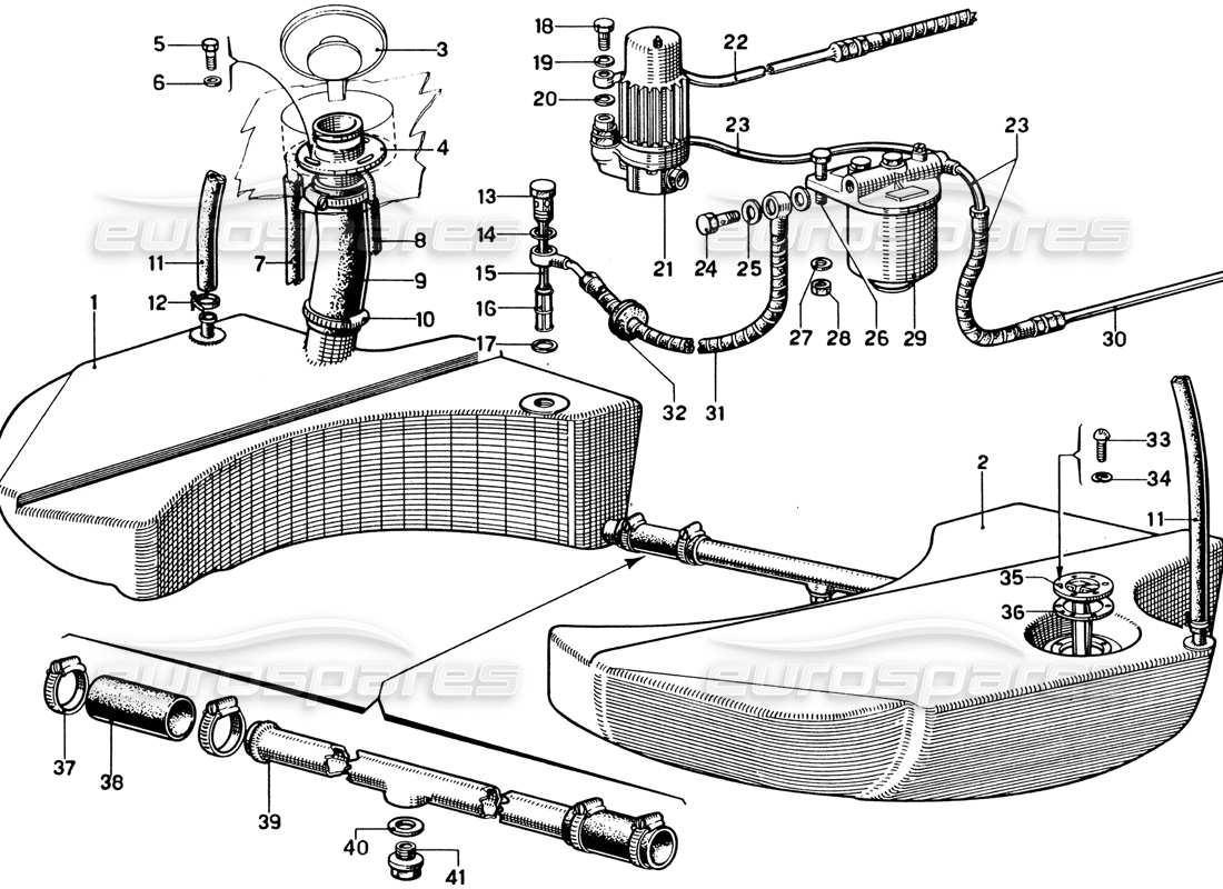 a part diagram from the Ferrari 330 GTC Coupe parts catalogue