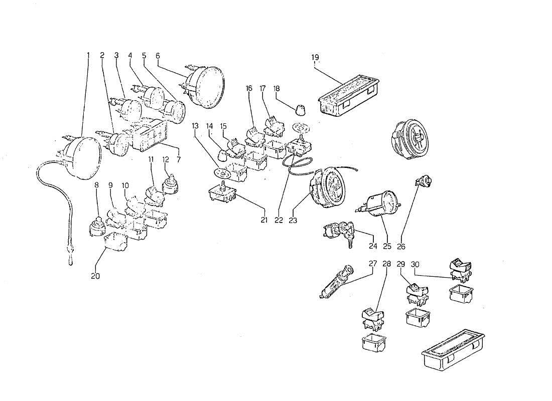 a part diagram from the lamborghini jarama parts catalogue