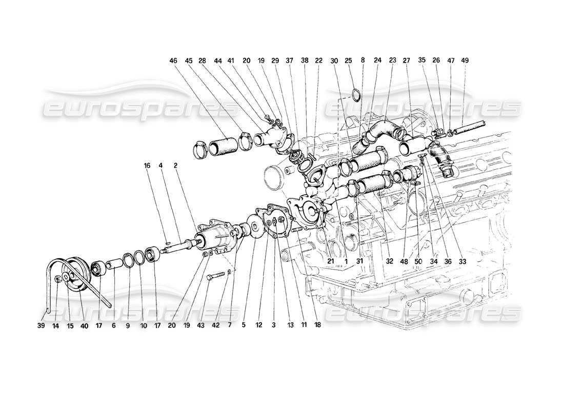 a part diagram from the ferrari mondial 8 (1981) parts catalogue