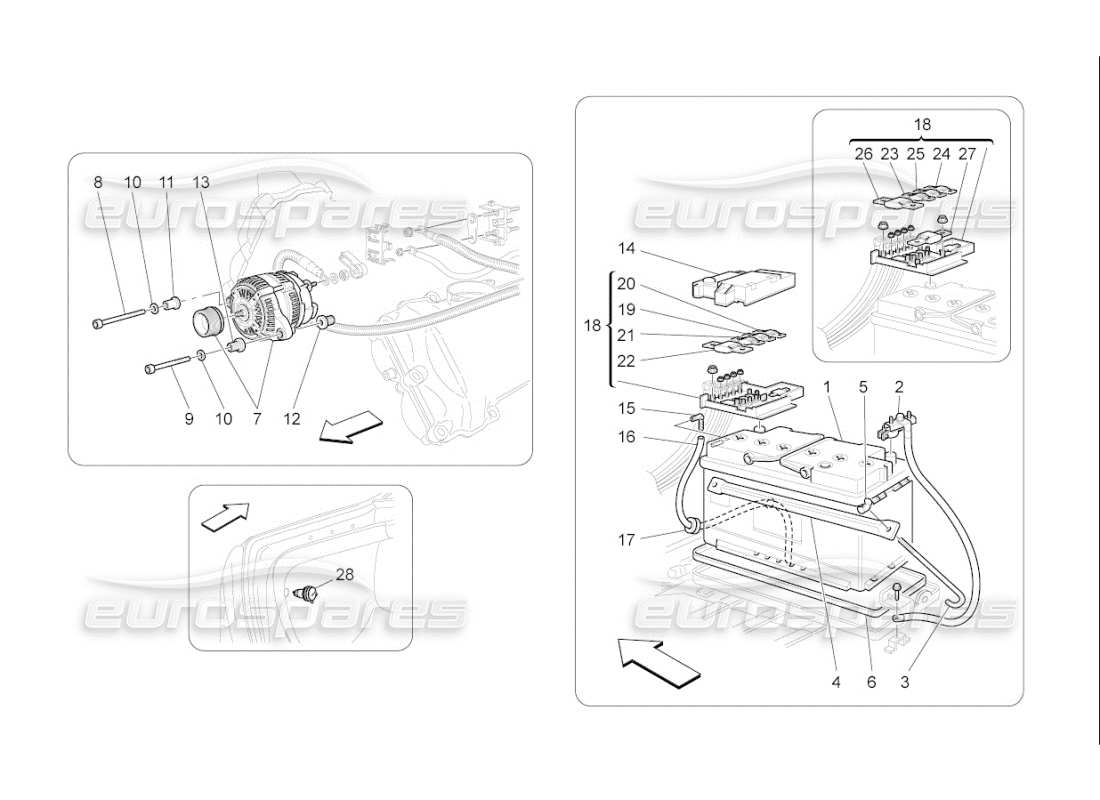 a part diagram from the maserati qtp. (2009) 4.2 auto parts catalogue